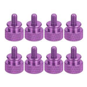 MECCANIXITY 8Pcs M4x0.7mm 알루미늄 엄지 나사, 12x16mm(ODxH) 컴퓨터 케이스 PC 측면 패널 마더보드 장착 보라색