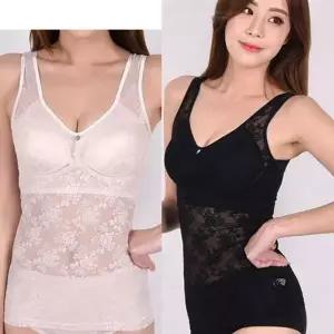 (탈렌트)플라워패턴 시스루 노와이어 몰드 여성 여자