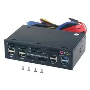 25 Pc Front Card Multi Desktop Panel Usb Sata Media Drive Hub Esata Dashboard Optical