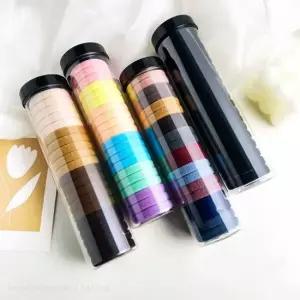 WL 헤어 통통 마카롱 머리끈 20P 1set) 심플 머리 고무줄