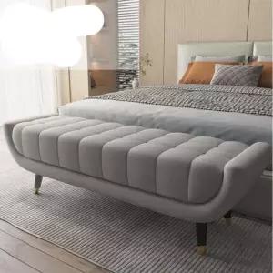 베드벤치 카페 대기 80X40X45CM 심플 신발장 벤치 장의자 높이45 길이80CM 아이보리 패브릭 수입플리스 라이트그레이 3인 폭50