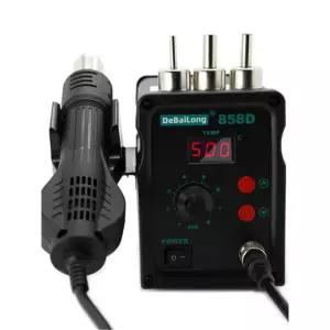 무선 히팅건 SMT 핫툴 온도조절 3노즐 납땜 블랙실버 디베 858D/220V