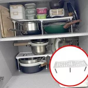 정리 선반 길이조절 싱크대 하부장