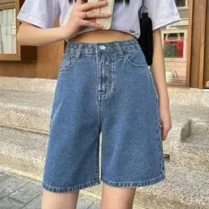 친절한탄씨 여자 5-부 진 트라우저 통 릴랙스핏 데님 쇼츠 올데이청반 청바지 데님바지 청반바지