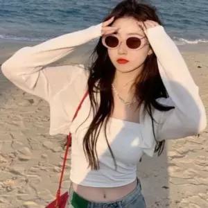친절한탄씨 레이디스 여름철 캐주얼일상템 장팔 크롭핏 숏아우터 오픈니트 멀티컬러