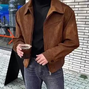 투웨이 지퍼 스타일링 간절기 블루종 자켓 남성 카라 남자마이