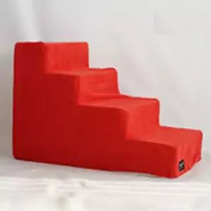 [골드스마일]강아지 4단 계단 다크레드 1P 마블스펀지 펫스텝 침대