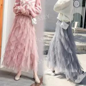 레이스 에이라인 공주 벌룬 레이스치마 플레어 스커트