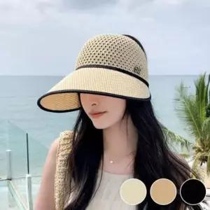 등산모자 여성 m 장식 포인트 니트 소재 통기성 돌돌이 썬캡