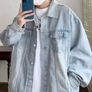 남성 캐주얼 연청데님 집업 점퍼 자켓 LD635 경량 블 니트 롱패딩