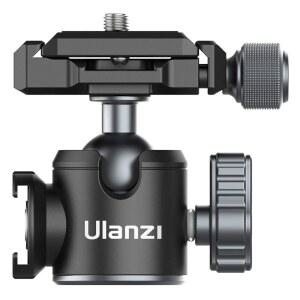 ULANZI U-80L 메탈 볼 헤드 카메라 마운트 아르카 스위스 360, 퀵 릴리스 플레이트 및 콜드 슈, 22파운드 / 10kg 하중, 1/4인치 삼각대, 모노포드, DSLR