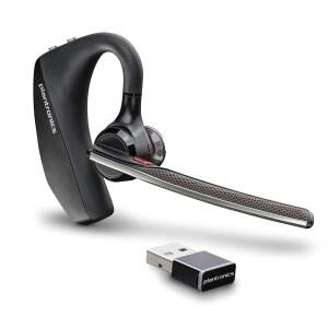 Plantronics - Voyager 5200 UC(폴리) 블루투스 싱글 이어(모노럴) 헤드셋 PC 및/또는 Mac에 연결할 수 있는 호환 Teams, Zoom 등과 노이즈 캔슬링