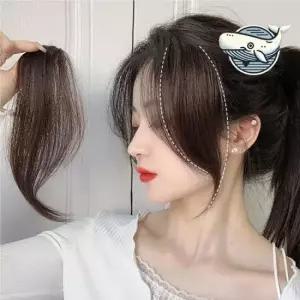 트윙클헤어피스 자연스러운 스타일 사이드뱅 인모 앞머리 가발