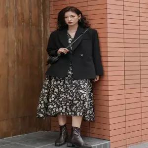셀럽하우스 여성 플라워 롱원피스 허리끈원피스 쉬폰롱원피스