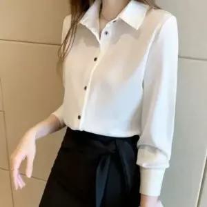 셀럽하우스 8236 베이직 하객룩 오피스룩 세미정장 블라우스 긴팔