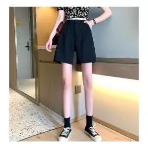 셀럽하우스 여자 데일리 시크한 하이웨스트 여름 단추 반바지