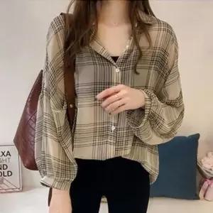 셀럽하우스 캐주얼셔츠 무늬 빈티지 여친룩 체크 데일리 레이온