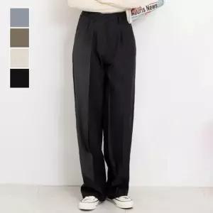 셀럽하우스 여성 핀턱 하이웨스트 스타일 와이드핏 슬랙스 바지