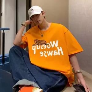 [모로엠] 남성 호랑이 프린팅 오버핏 반팔티 ON-TSH-QWFO4UEJ