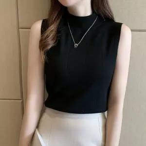 여름 반목 니트나시 반폴라 나시목티 민소매 목폴라