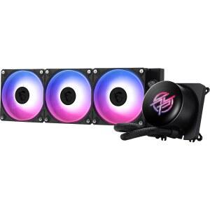 MSI MPG CORELIQUID P13 360 - AM5 360mm 라디에이터 PWM 팬 쿨러 120mm 블랙 트리플 LCD 스크린 LGA CPU AIO IPS / Uni 브래킷 1851 ARGB 2.1인치 액체 지원