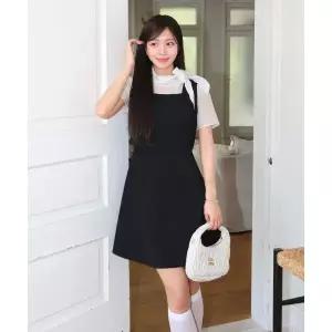 [백화점상품] 로엠 배색 타이 미니 원피스 RMOWG25NT3