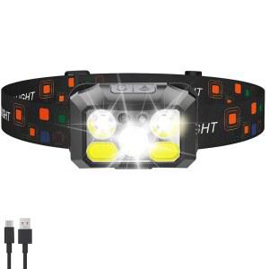 BeaMystGear 헤드램프 충전식 LED, 400루멘(레드 & 화이트 라이트 포함), 8가지 모드, USB-C 충전, IPX4 방수 기능, 러닝, 하이킹, 낚시, 캠핑용