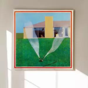 데이비드 호크니 잔디밭의 스프링클러 캔버스액자 69x69cm