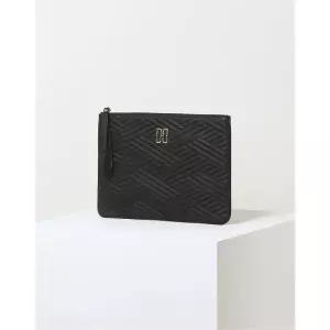 [국내정품] 닥스 DAKS WOMENS ACCESSORIES [CARLISLE] 블랙 칼라일 가죽 미디움 클러치 DCBA4F368BK 121284