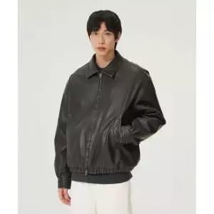 [국내정품] 리 LEE 워싱 신세틱 레더 블루종 블랙 LE2403JK13BK 114705