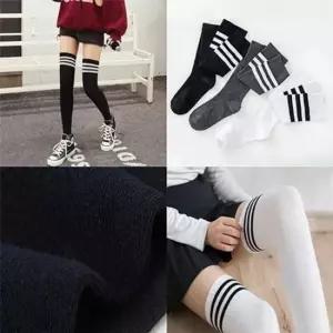 민무늬니삭스 쫀쫀하게 잡아주는 3선 오버니 롱삭스 양말 니삭스