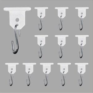 Dulepax RV 차양 후크, 크리스마스 캠핑용 조명 장식, 옷걸이, 식물 걸이 등. 롤러 바 채널(12 PCS)에 쉽게 진입합니다