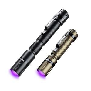 Ansyper CC UV 손전등 2팩 395nm 자외선, 블랙 라이트 미니 펜라이트 휴대용 및 컴팩트 반려동물 소변 얼룩 감지, 호텔 청소, 신분증 확인, 감지기
