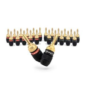 수웰 SW-29863-12 데드볼트 바나나 플러그 12쌍, 골드 도금 스피커 플러그, 퀵 커넥트
