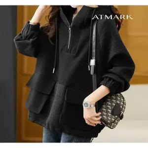 [앳마크]ATMARK (77까지)믹스하프집업후드티셔츠_AA39TS020G