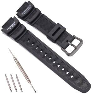 카시오 SGW 300 400 500 AE 1000 1200 남성 방수 스포츠 고무 교체 스트랩 18MM 팔찌와 호환되는 레진 시계 밴드