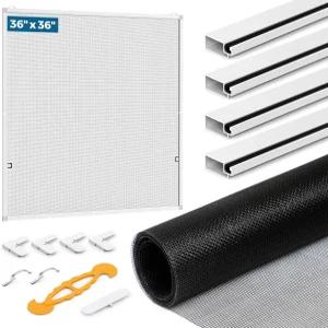 Augblinds DIY 창문 스크린 프레임 키트 알루미늄 프로파일로 5/16 x 3/5 최대 36인치 36인치까지 맞춤