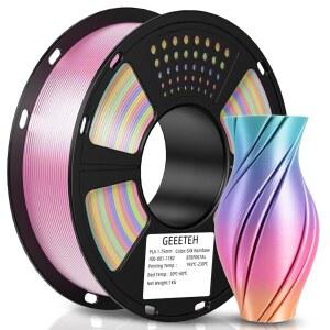 지텍 실크 레인보우 PLA 필라멘트 1.75MM 3D 프린터 멀티컬러 색상 변경 1KG (2.2파운드) 1 스풀 치수 정확도 + /- 0.02MM