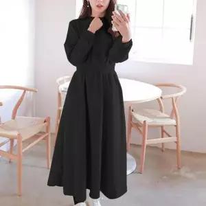 [하프클럽/]롱 원피스 플레어 긴팔 가을 원피스