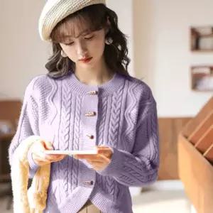 [하프클럽/]5컬러 떡볶이 단추 꽈배기 가디건 OSM-1006453
