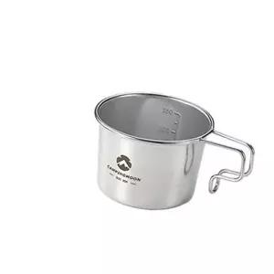 손잡이 고리형 야외 캠핑컵 1P 160ml 스텐 물컵 계량