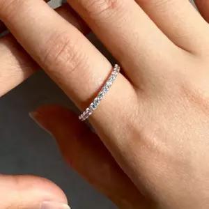 랩 다이아 반지 가드링 2미리 이터니티 풀 세팅 테니스 멜리 레이어드 14K 18K