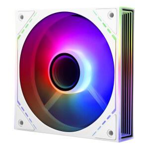 열라이트 TL-M12W-S 120MM CPU 케이스 팬(ARGB 미러 라이트 효과 포함) 액체 및 공기 냉각을 위한 4핀 PWM 사일런트 컴퓨터 쿨러 조용한 PC ARGB 팬(흰색)