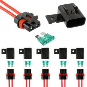 커버가 있는 BOJACK 방수 인라인 퓨즈 홀더 12V ATO/ATC 블레이드 12AWG 30A 자동차/해양/차량 방풍 보호 회로 및 전기 장비(6팩)