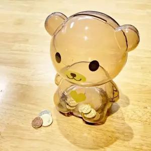 WL 동물 곰돌이 저금통 미니 투명 구디백 답례품 중형 동전 캐릭터