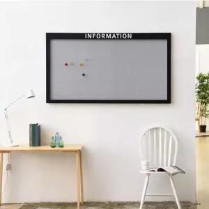 BS 900x600 휴그린 패브릭 자석 게시판 블랙프레임