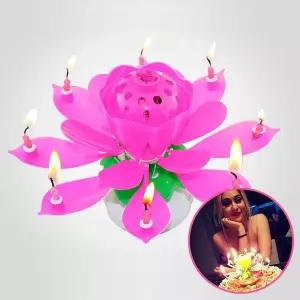 WL 생일초 행사 생일 축하 멜로디 회전 연꽃초 6color S10866 축제