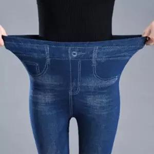 [하프클럽/]여성 데님 레깅스 페이크 청바지 모양 쫄바지 스판랍슨유통