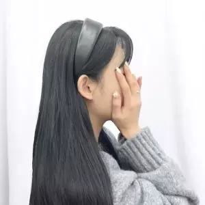 [하프클럽/]두꺼운 가죽머리띠 블랙 두꺼운머리띠 넓은 헤어밴드 볼륨머리
