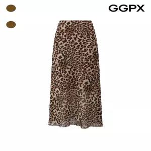 GGPX레오파드 쉬폰 롱 스커트 GQ6SK001F